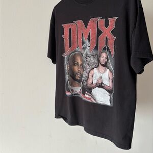 Dmx Black Graphic Crewneck T-Shirt with Red Lettering